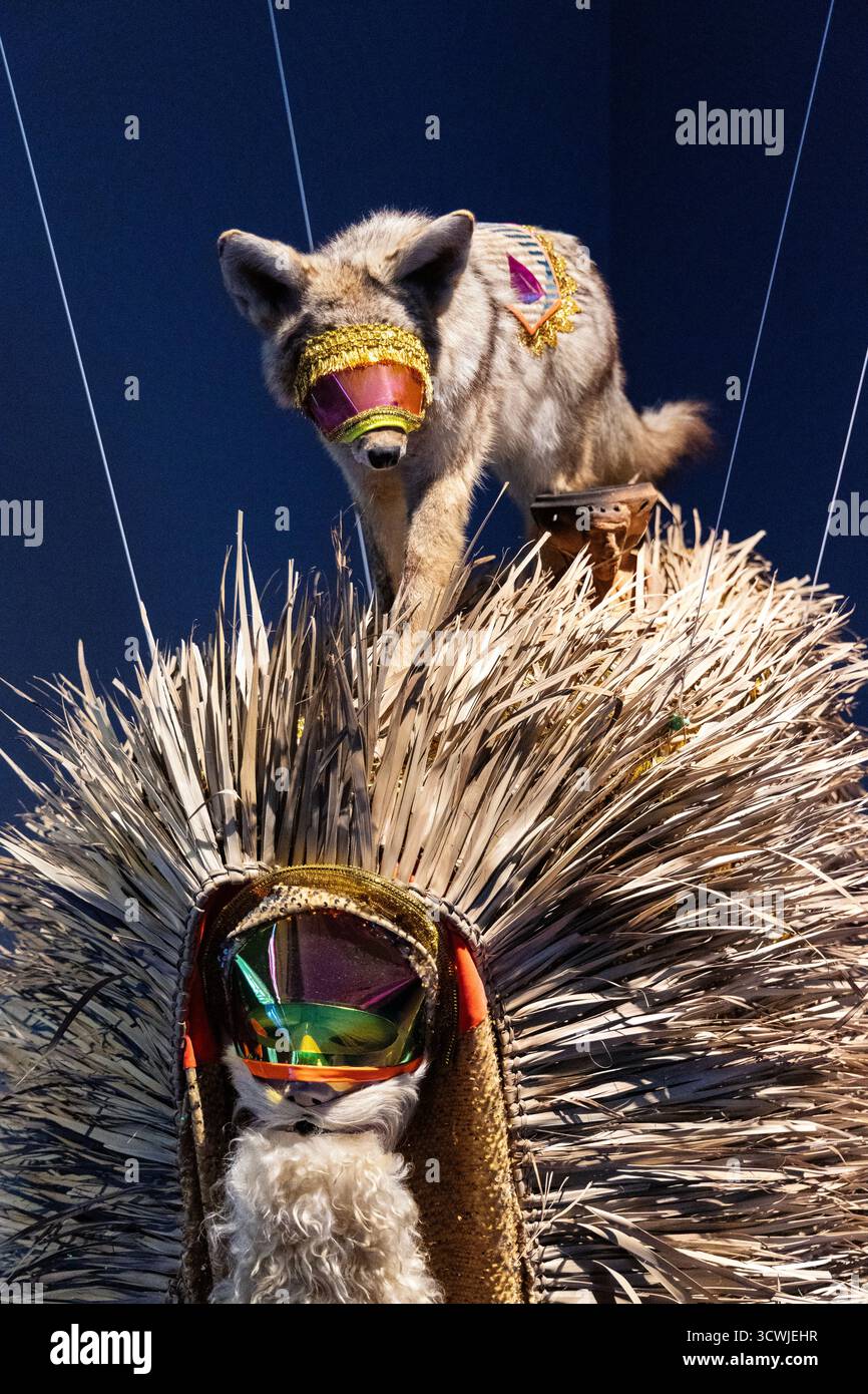 "Coyote" di Federico Cuatlacuatl, "Hypercreatures – Future Mythologies" Exhibition (2025), Max Ernst Museum, Brühl, Germania Foto Stock