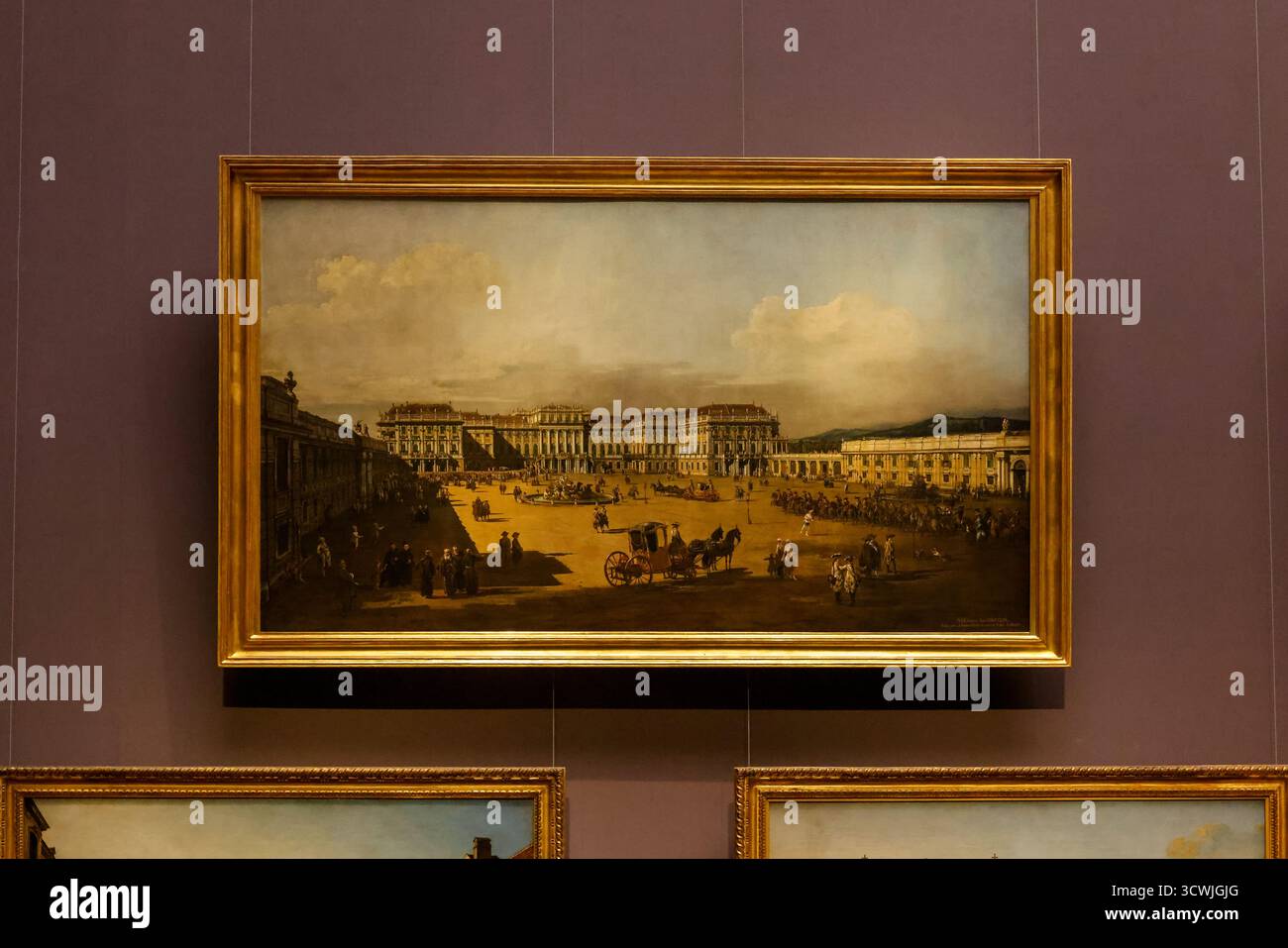 Veduta della Corte interna dell'Hofburg (c.1760) di Bernardo Bellotto, esposta al Kunsthistorisches Museum di Vienna. Foto Stock
