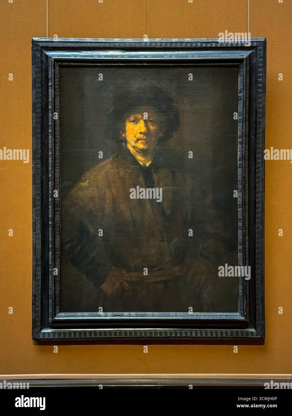 Autoritratto (1652) di Rembrandt van Rijn, parte della collezione del secolo d'oro olandese presso il Kunsthistorisches Museum di Vienna. Foto Stock