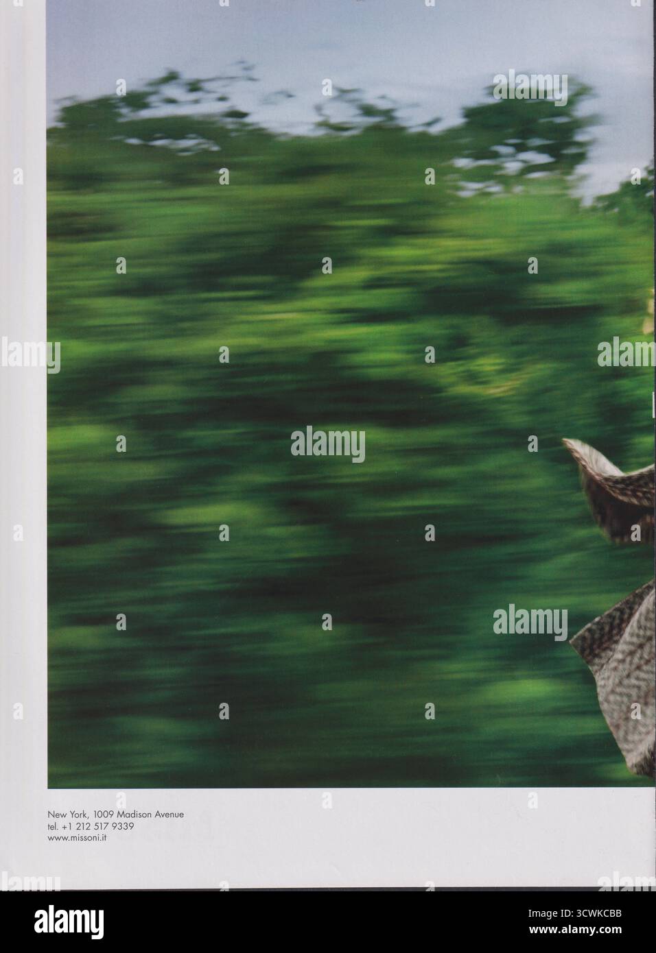 Poster pubblicitario Missoni casa di moda italiana su rivista cartacea del 2009, pubblicità, pubblicità creativa Missoni anni 2000 Foto Stock