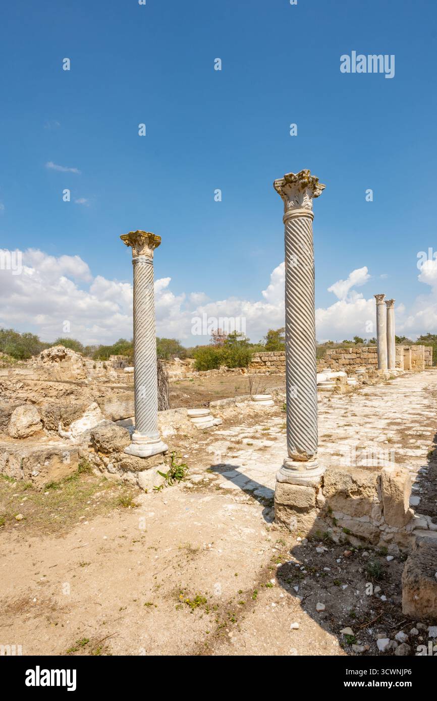 Le rovine romane della città di Salamina nella Cipro settentrionale controllata dai turchi Foto Stock