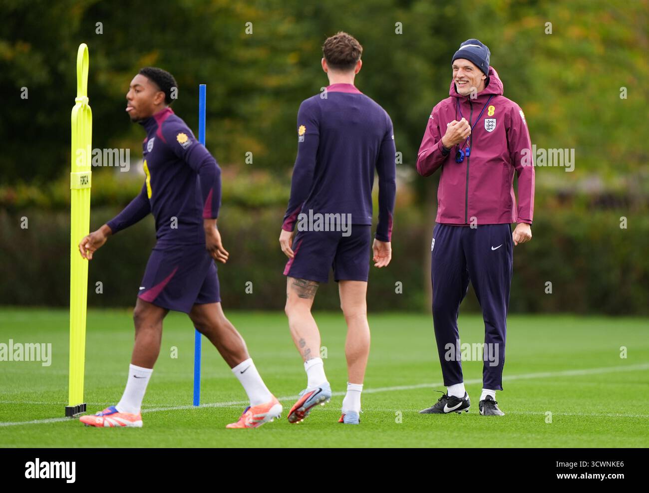 L'allenatore inglese Thomas Tuchel durante una sessione di allenamento al Tottenham Hotspur, Enfield. Data foto: Lunedì 13 ottobre 2025. Foto Stock