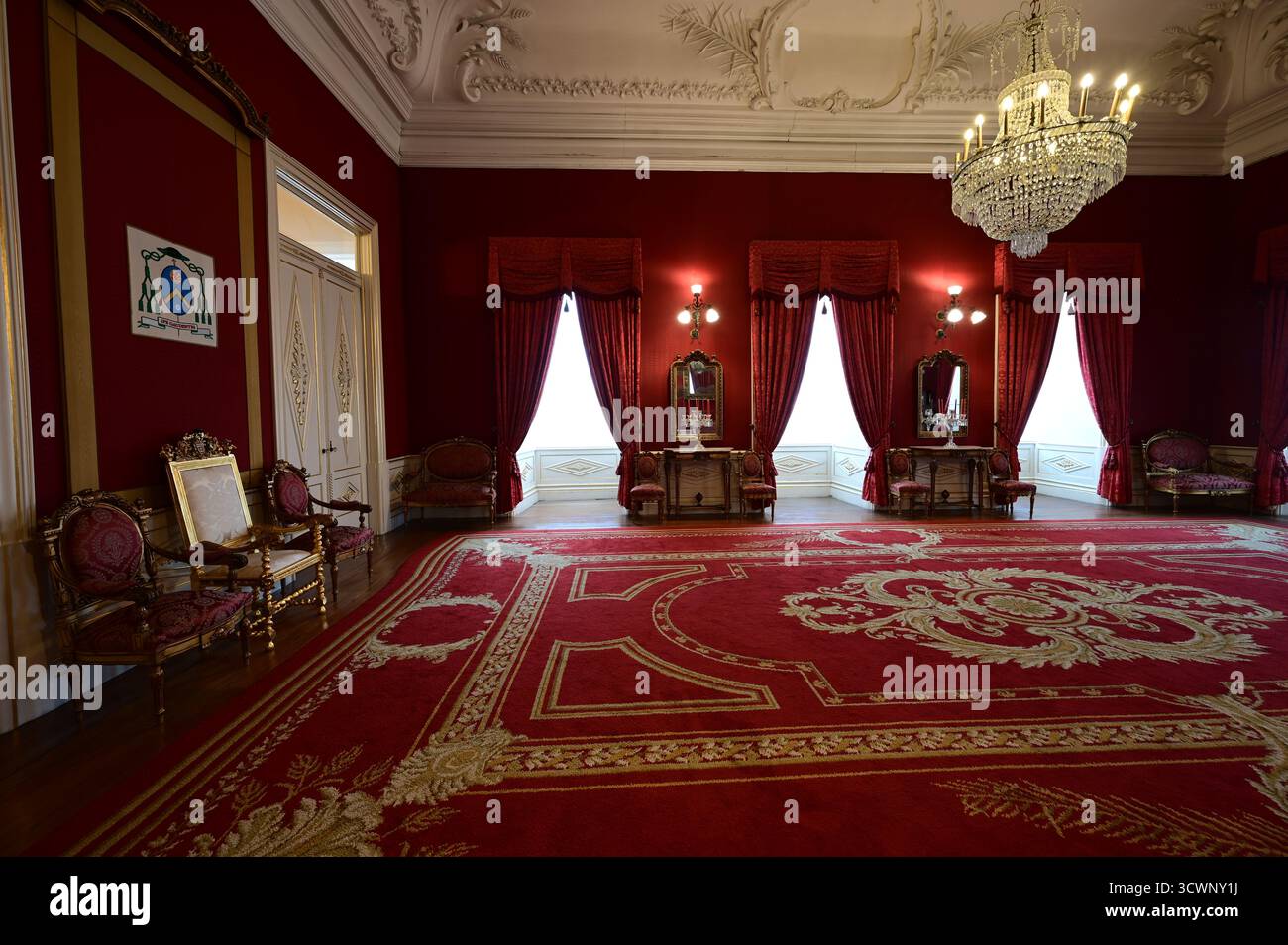 Sala di ricevimento nel Palazzo dei Vescovi di Porto, Portogallo. Foto Stock
