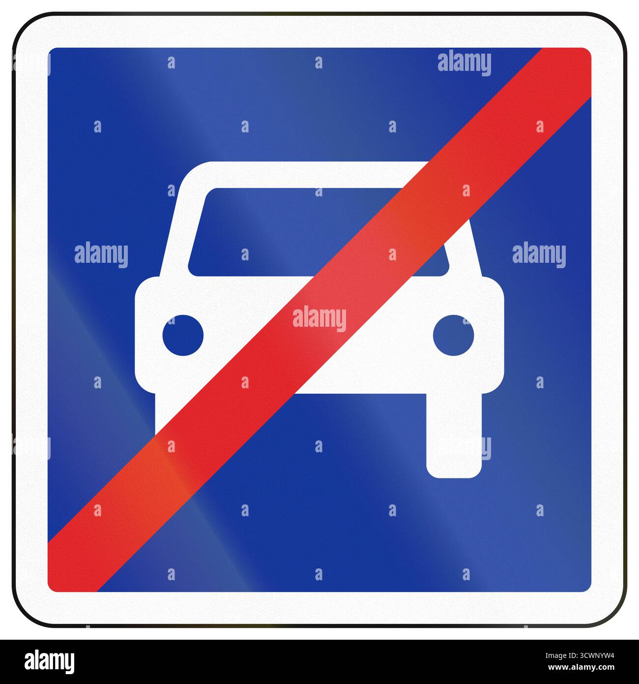 Segnale stradale utilizzato in Francia - fine della superstrada. Foto Stock