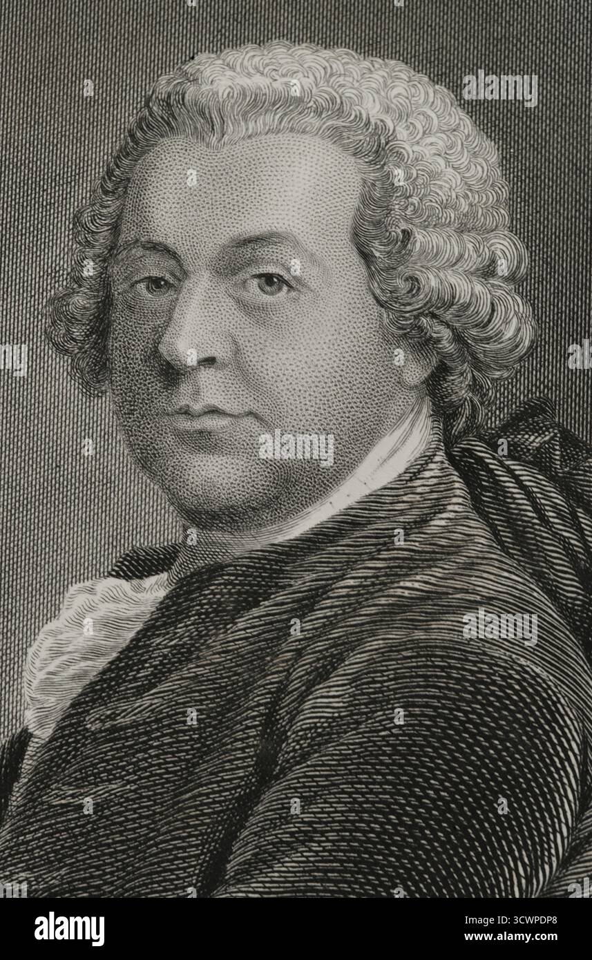 John Adams (1735-1826). Avvocato americano, attivista politico, diplomatico e statista. Secondo Presidente degli Stati Uniti (1797-1801). Padre fondatore. Prima della sua presidenza, era un leader della Rivoluzione americana che ottenne l'indipendenza dalla Gran Bretagna. Verticale. Incisione di Stephenson dopo John Singleton Copley (1738-1815), ca. 1856. Dettagli. Storia degli Stati Uniti, di J. A. Spencer. Volume III. Edizione pubblicata a Barcellona, 1873. Foto Stock