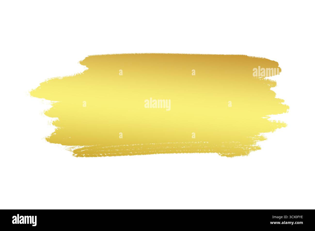 Pennellate dorate. Macchie di vernice lucide. Luci natalizie brillanti. Striscia di alluminio. immagine del tratto metallico del pennello. segni del pennello oro, macchia d'oro, gol Foto Stock