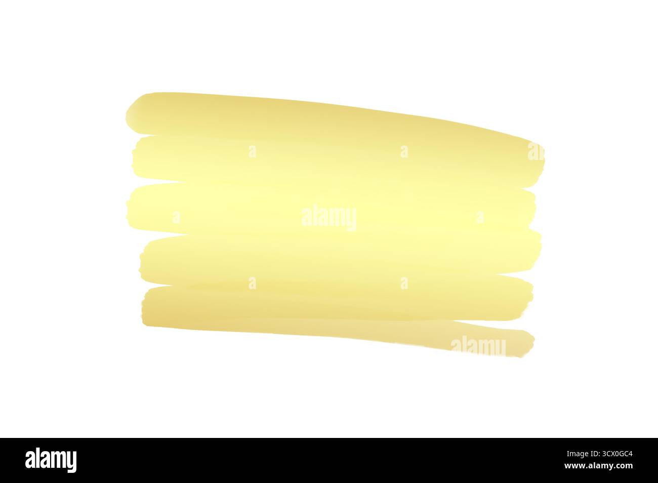 Pennellate dorate. Macchie di vernice lucide. Luci natalizie brillanti. Striscia di alluminio. immagine del tratto metallico del pennello. segni del pennello oro, macchia d'oro, gol Foto Stock