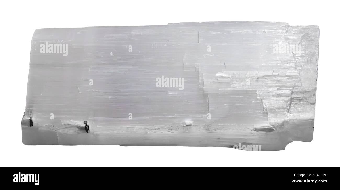 Gesso (CaSO₄·2HorgoO), massa fibrosa traslucida, Cascate del Niagara, New York, Stati Uniti. Foto Stock