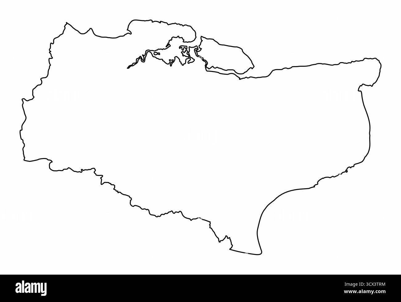 Contea di Kent, mappa isolata su sfondo bianco, Inghilterra Illustrazione Vettoriale