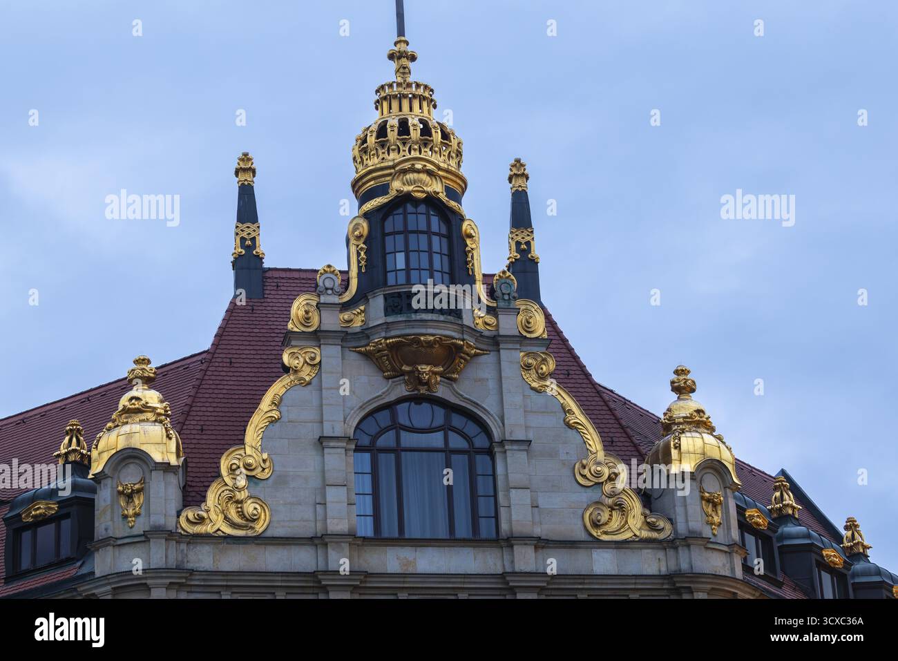 Torre della Commerkzbank, Lipsia, Sassonia, Germania Foto Stock
