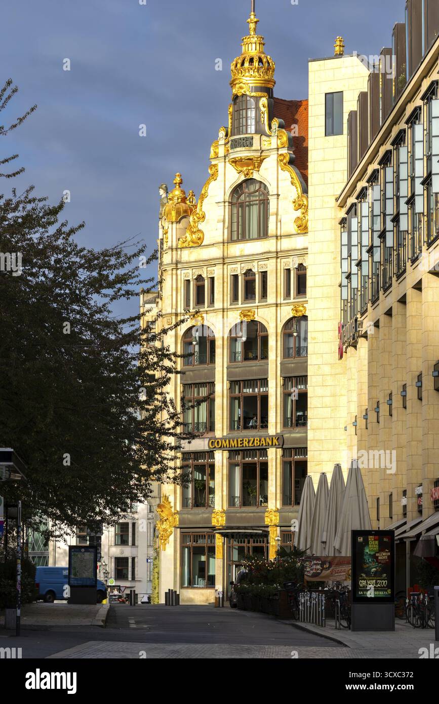 Commerzbank, facciata, Lipsia, Sassonia, Germania Foto Stock