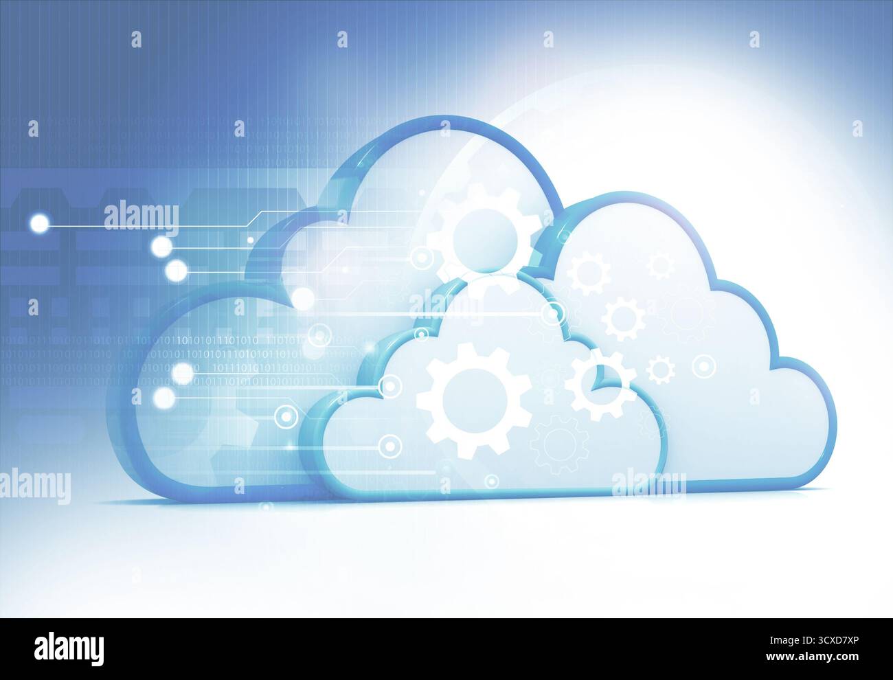 concetto di cloud computing. illustrazione 3d. Foto Stock