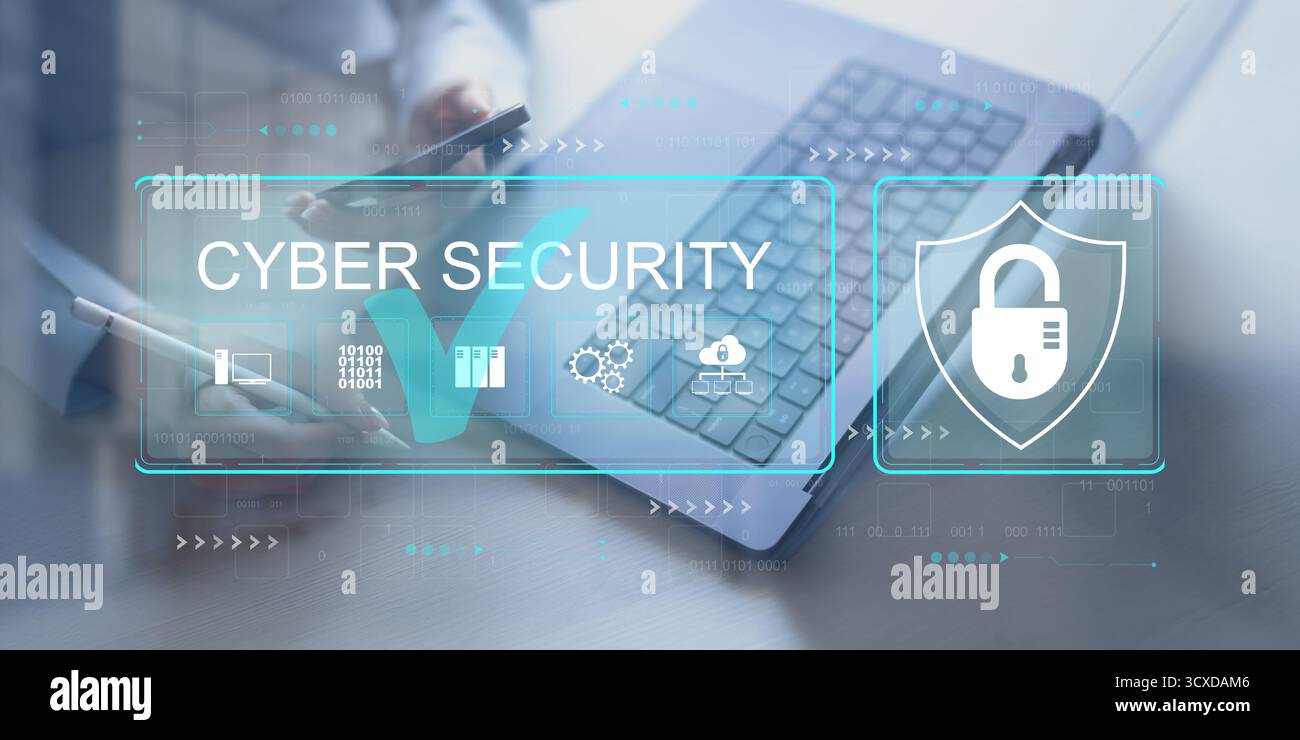 Strategie per la sicurezza informatica e la protezione dei dati nell'ambiente aziendale digitale. Foto Stock