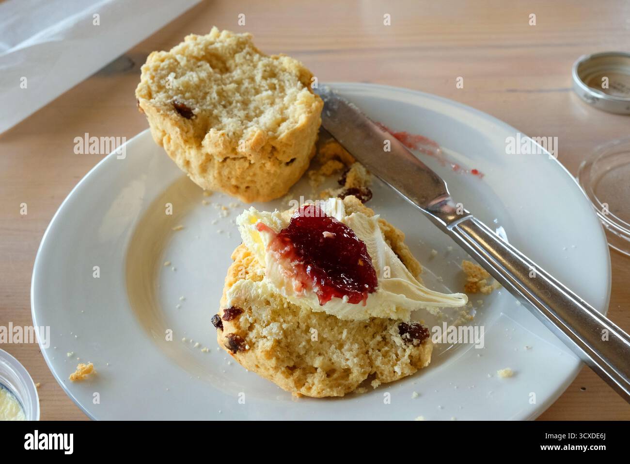 Tradizionale crema di tè, stile Devoniano Foto Stock