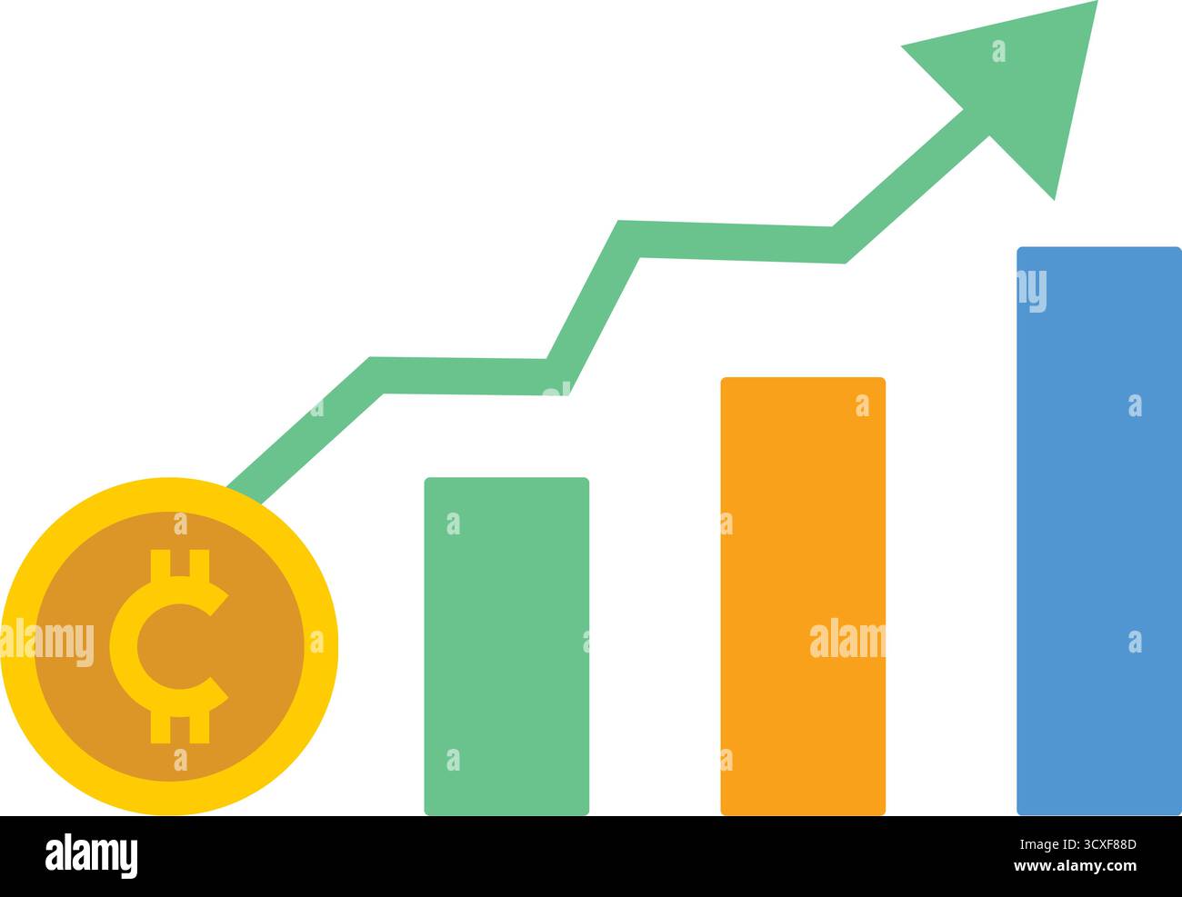 Cryptocurrency grafico concetto vettoriale icona Bitcoin simbolo - vettore Illustrazione Vettoriale