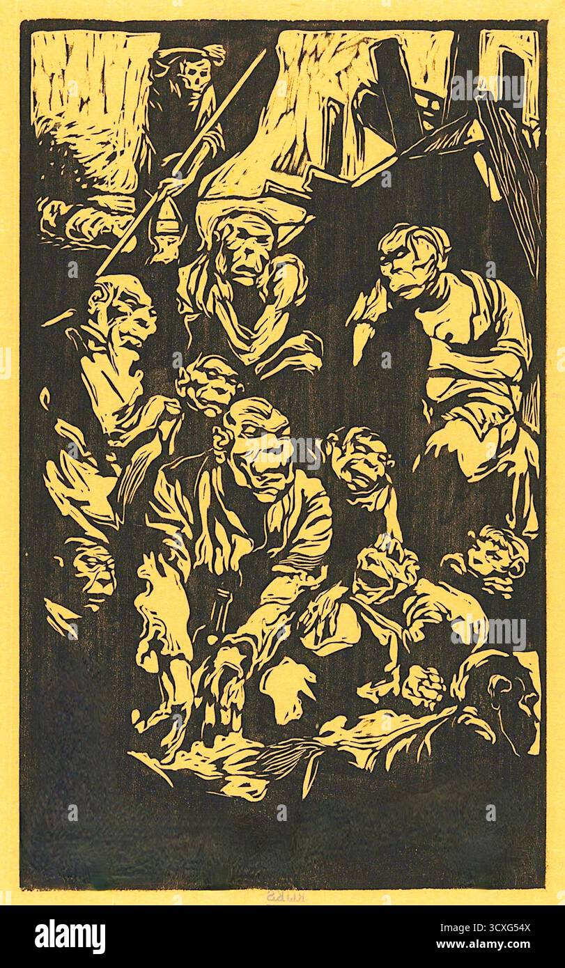 Johannes Josephus Aarts (olandese, 1871-1934) Seated Fantasy Creatures - 1920-1930 Foto Stock