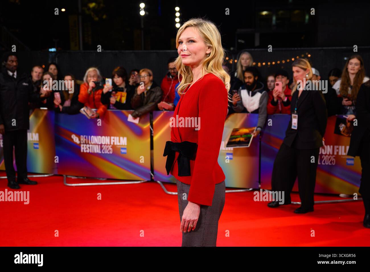 Londra, Regno Unito. 14 ottobre 2025. Kristen Dunst partecipa alla proiezione di Roofman al Southbank Centre, Royal Festival Hall, Londra, come parte del BFI London Film Festival. Il credito fotografico dovrebbe essere: Matt Crossick/Alamy Live News Foto Stock