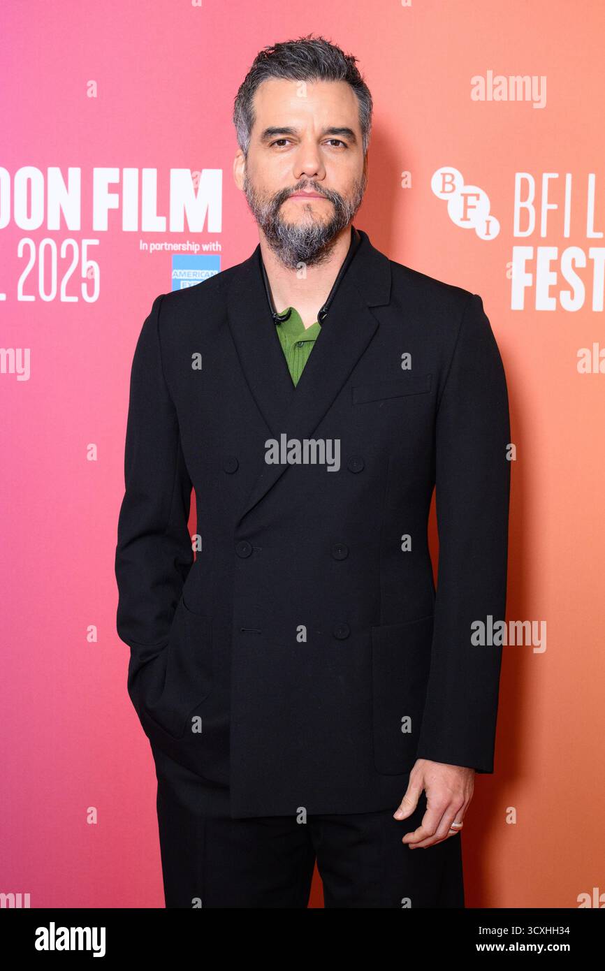 Londra, Regno Unito. 14 ottobre 2025. Wagner Moura partecipa alla proiezione di The Secret Agent al Southbank Centre, Royal Festival Hall, Londra, come parte del BFI London Film Festival. Il credito fotografico dovrebbe essere: Matt Crossick/Alamy Live News Foto Stock