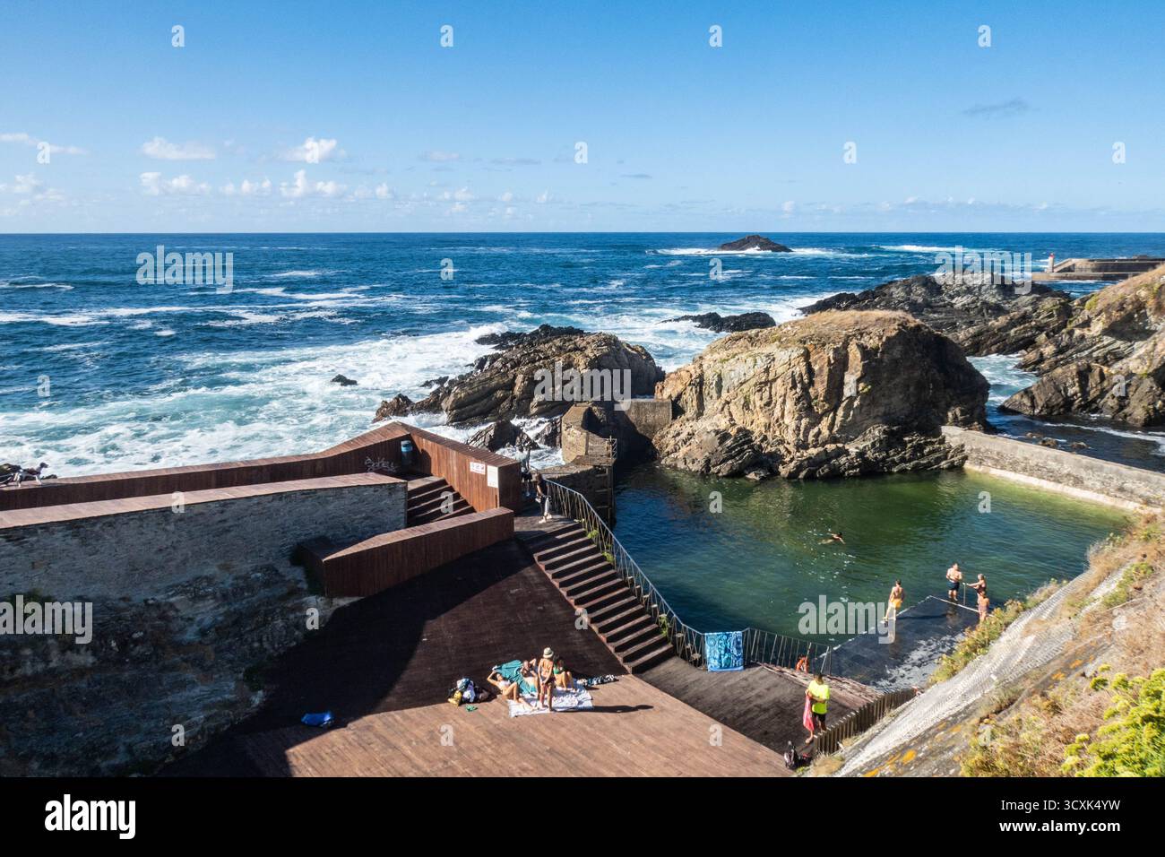 Piscina con acqua salata a Tapia de Casariego, Asturie, Spagna Foto Stock