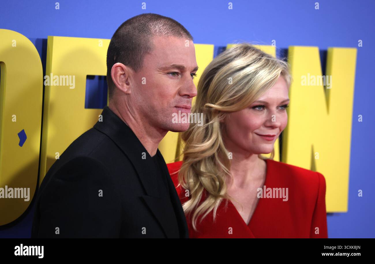 Londra, Regno Unito, 14h ottobre 2025, Channing Tatum e Kirsten Dunst alla prima inglese di Roofman al 69th BFI London Film Festival alla Royal Festival Hall di Londra. Fred Duval / Alamy Live News Foto Stock