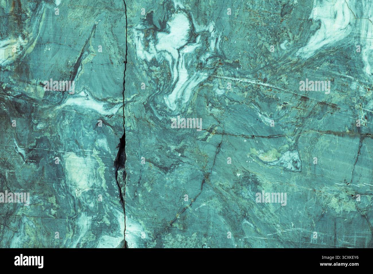 Elegante struttura in marmo verde con venature di pietra naturale. Foto Stock