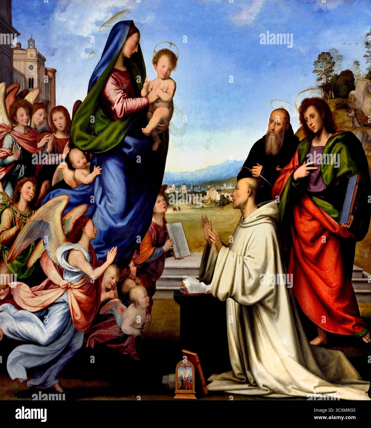 La visione di San Bernardo 1504. Fra Bartolomeo o Bartolommeo 1472–1517 ( Bartolommeo di Pagholo - Baccio della porta ) pittore rinascimentale italiano di soggetti religiosi. Firenze e Roma. Foto Stock La visione di San Bernardo 1504. Fra Bartolomeo o Bartolommeo 1472–1517 ( Bartolommeo di Pagholo - Baccio della porta ) pittore rinascimentale italiano di soggetti religiosi. Firenze e Roma. Foto Stock