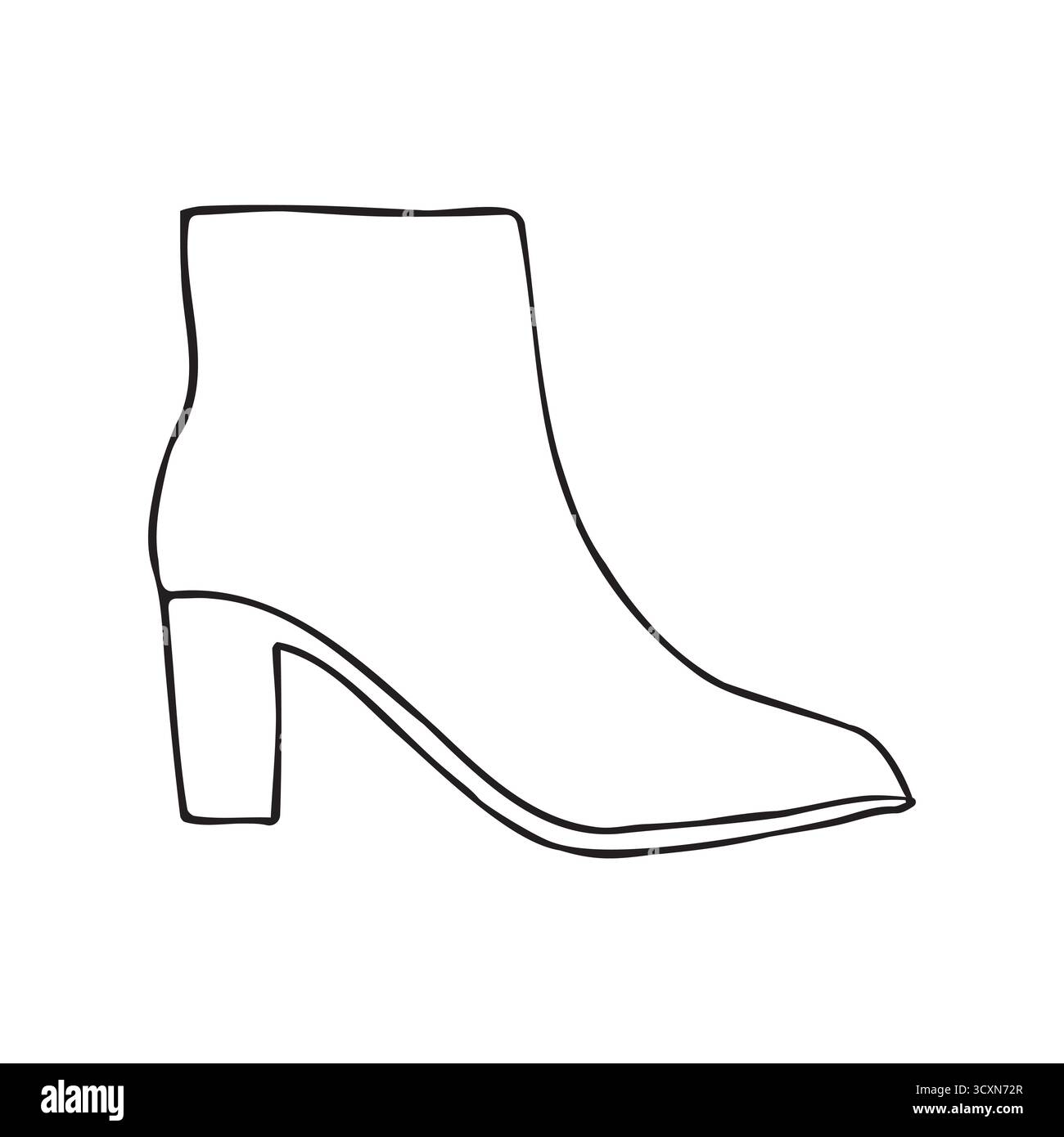 Stivaletto disegnato a mano vettoriale disegnato a mano disegnato a forma di scarabocchio Illustrazione Vettoriale