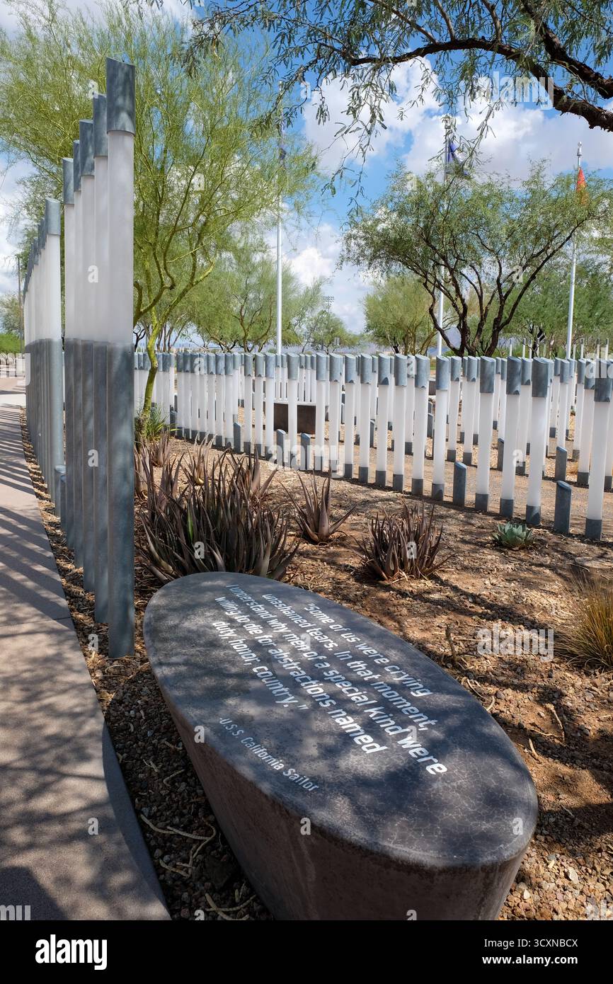USS Arizona Memorial Gardens a Salt River, Scottsdale, Phoenix, Arizona, USA Foto Stock