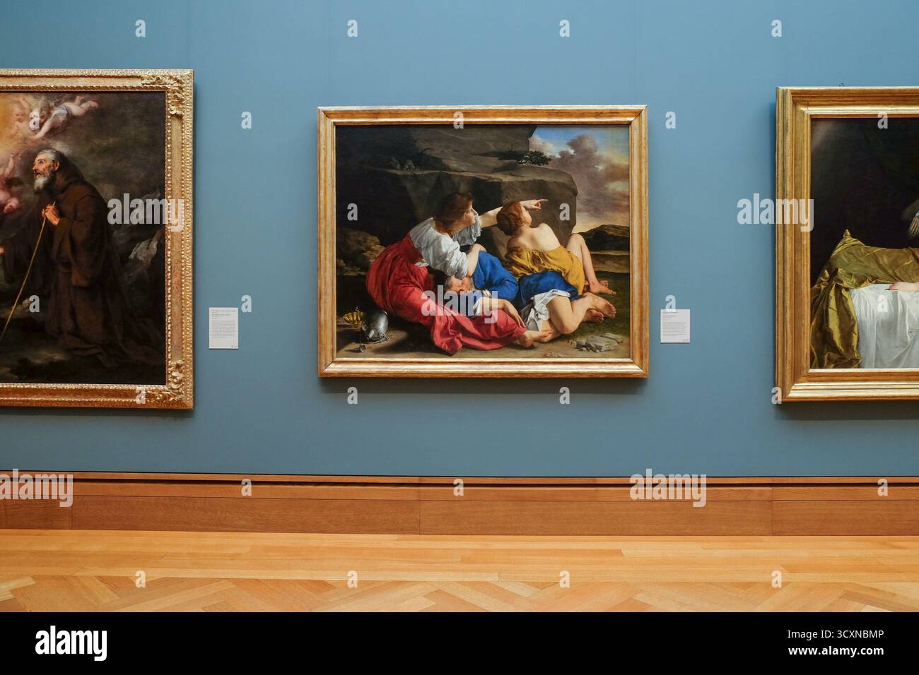 Persone, arte e dipinti nella Getty Center Art Gallery, Los Angeles, California, USA Foto Stock