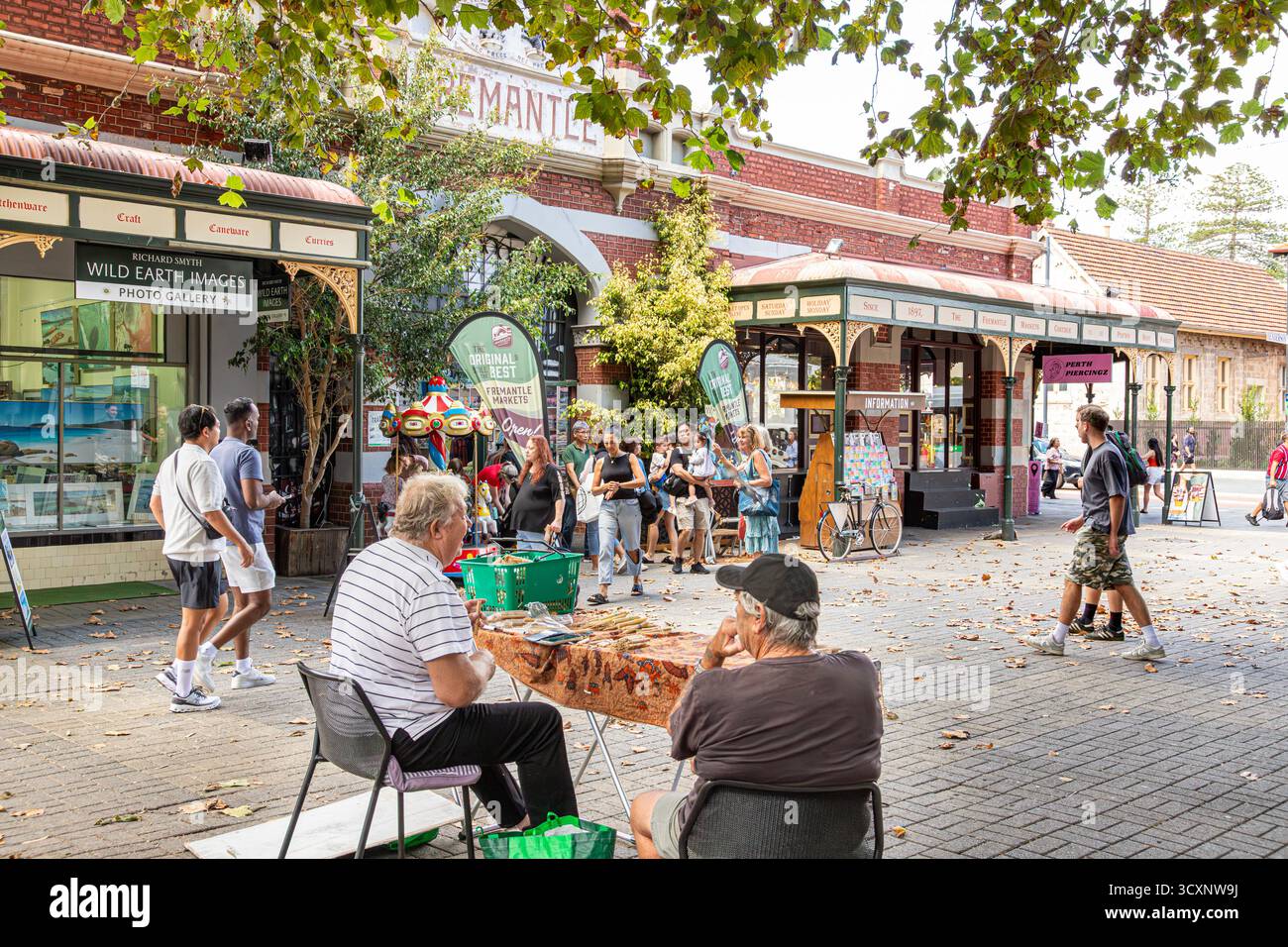 Sabato mattina ai Fremantle Markets (costruito nel 1897) a Fremantle 6160 (Walyalup) vicino a Perth, Australia Occidentale, WA, Australia Foto Stock