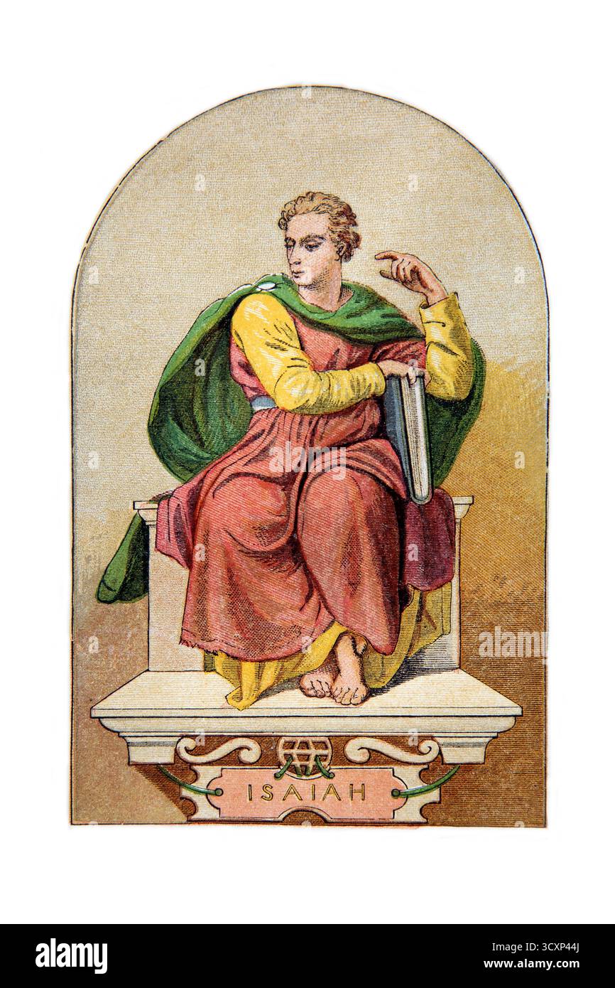 Illustrazione di Sant'Isaia come raffigurato nella Cappella Sistina dalla domenica del XIX secolo letture pittoriche del reverendo William Owen volume On Foto Stock