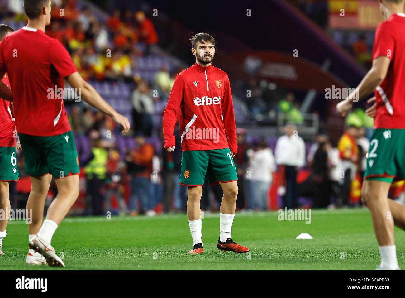 Valladolid, Spagna. 14 ottobre 2025. Kristiyan Stoyanov (BUL) calcio/calcio : le qualificazioni ai Mondiali di calcio FIFA 2026 gruppo e partita Spagna - Bulgaria all'Estadio Jose Zorrilla di Valladolid, Spagna . Crediti: Mutsu Kawamori/AFLO/Alamy Live News Foto Stock