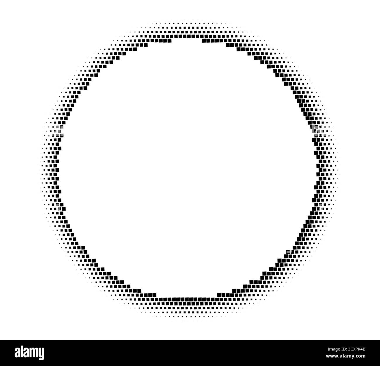 Design astratto con pattern di pixel circolari per l'arte digitale Illustrazione Vettoriale