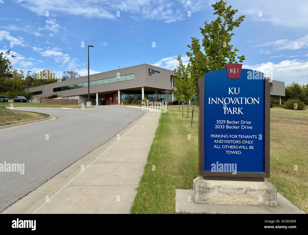 Lawrence, Kansas - USA - 15 ottobre 2025: University of Kansas Innovation Park sul campus del KU Foto Stock