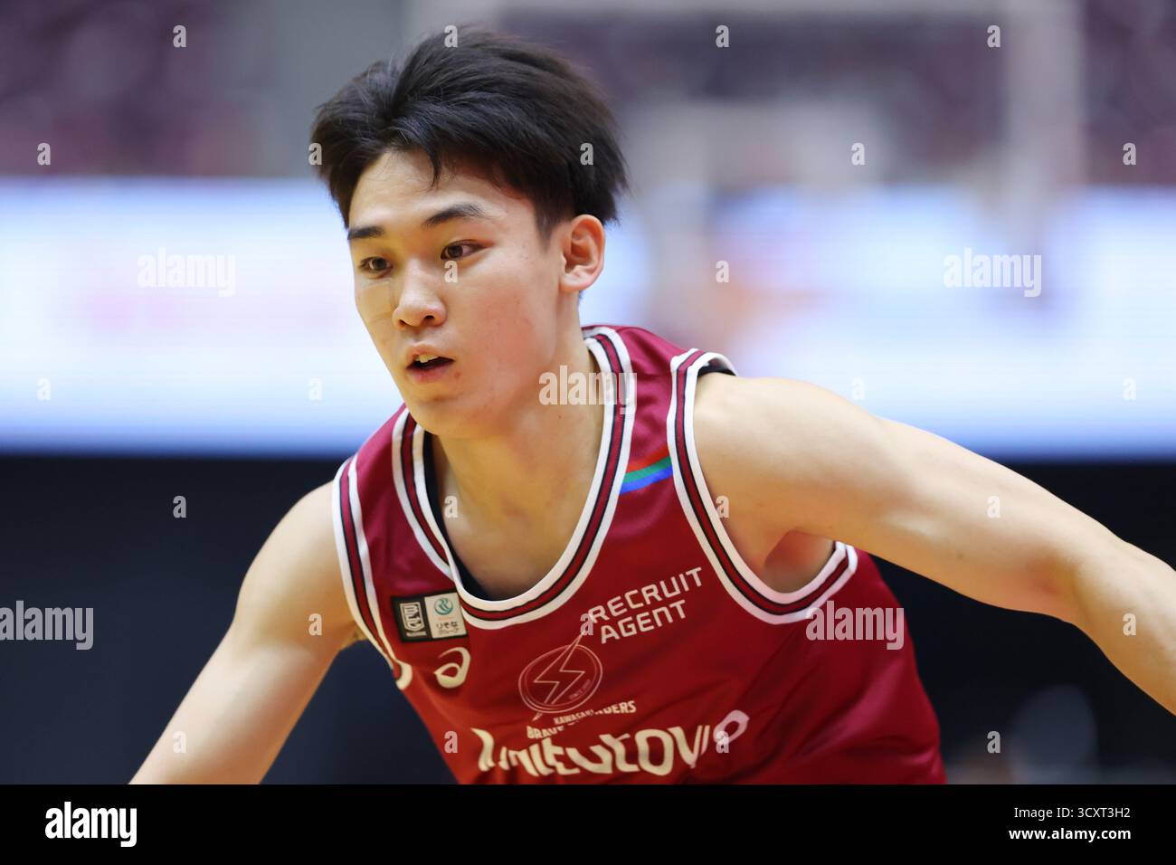 Tokyu Dresser Todoroki Arena, Kanagawa, Giappone. 15 ottobre 2025. Taiga Okada (Brave Thunders), 15 OTTOBRE 2025 - Basketball : 2025-26 B.LEAGUE B1 game between Kawasaki Brave Thunders - Sendai 89ers at Tokyu Dresser Todoroki Arena, Kanagawa, Giappone. Crediti: YUTAKA/AFLO SPORT/Alamy Live News Foto Stock