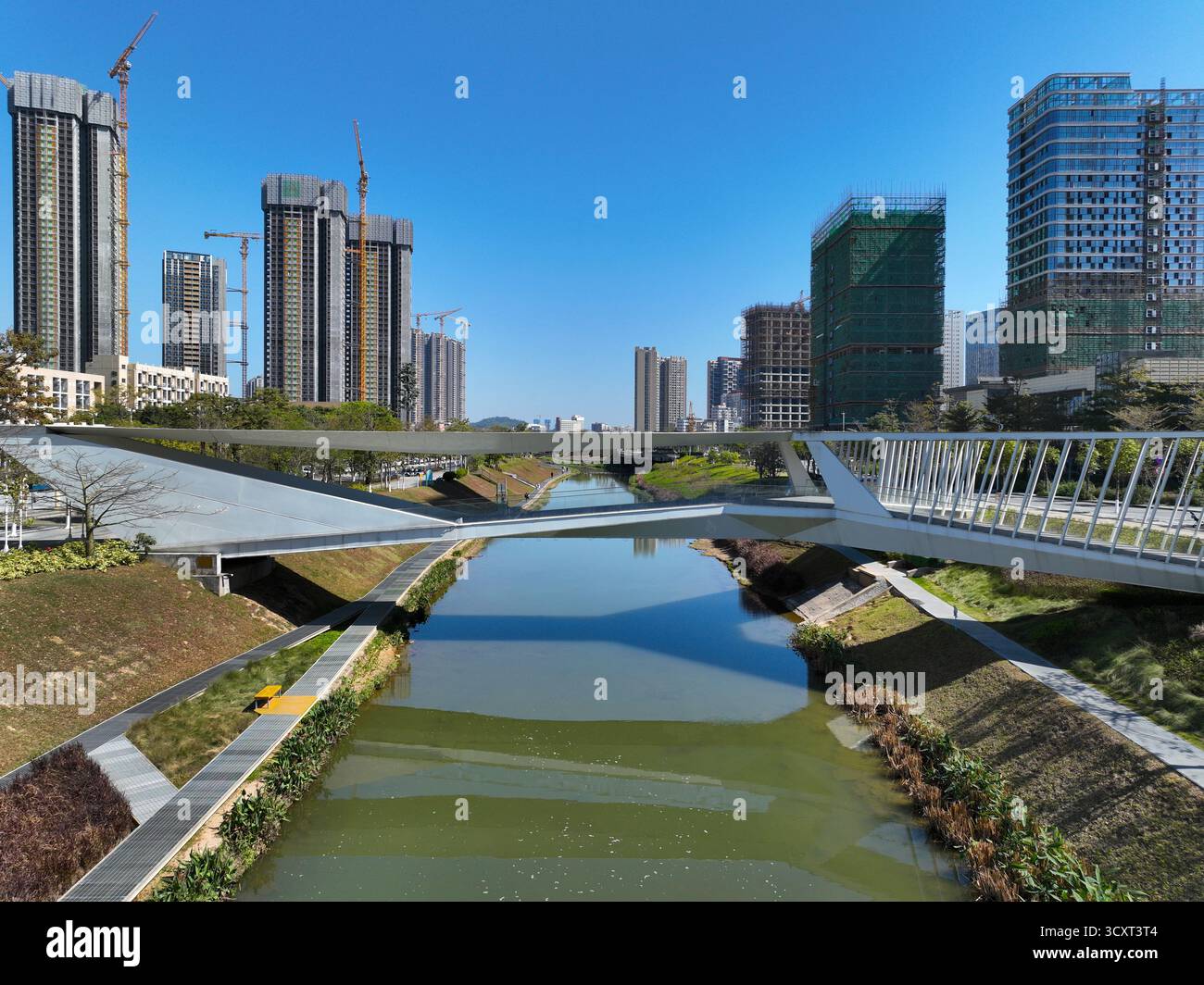 Pingshan Senior High School Parco del fiume Pingshan, distretto di Pingshan, città di Shenzhen, provincia del Guangdong Foto Stock