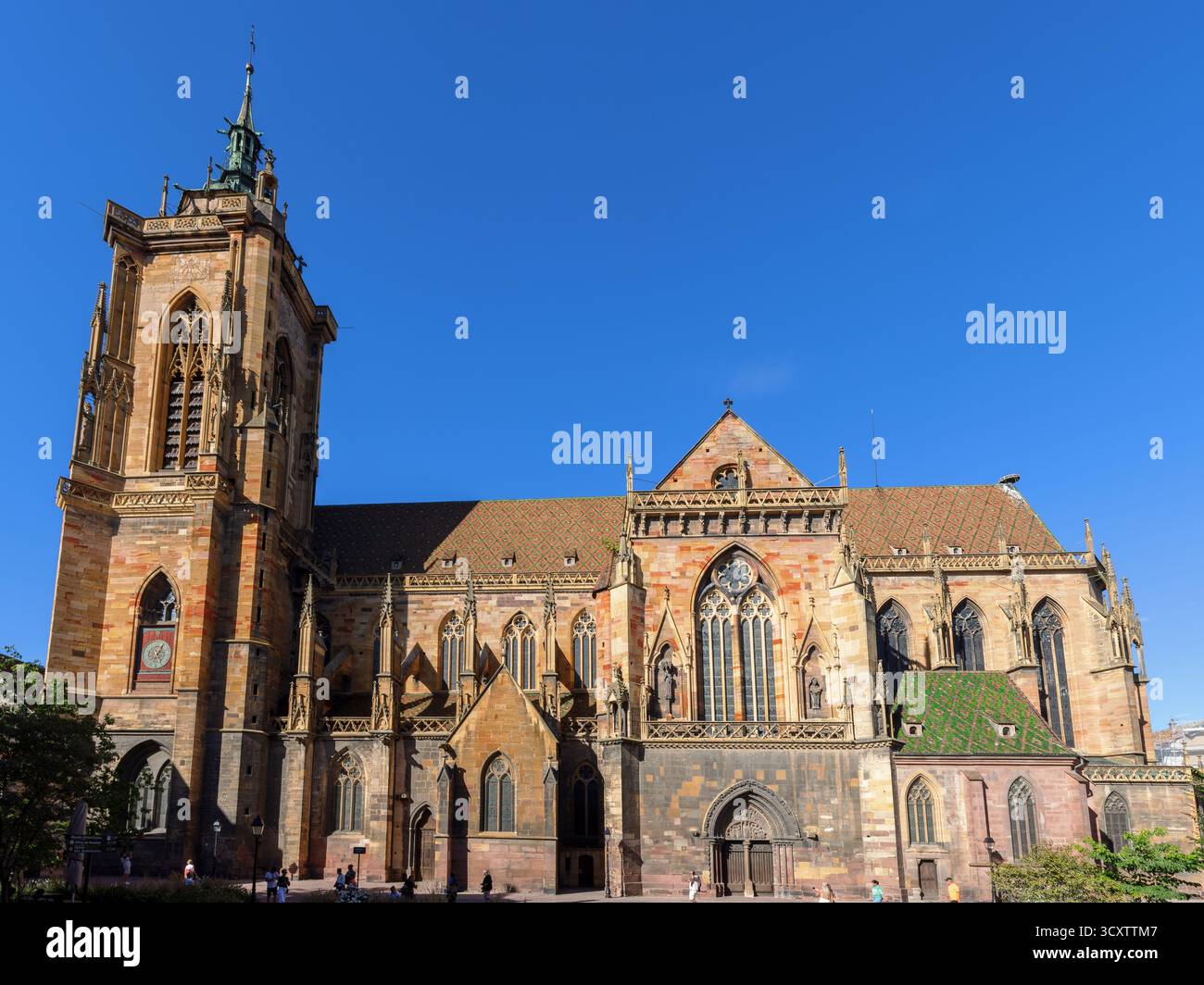 Chiesa di St Martins o Eglise Saint-Martin nella città vecchia di Colmar, Alsazia, Francia. Foto Stock