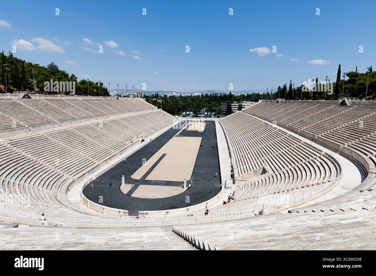Vista sullo stadio Panathenaico, Athina, Grecia Foto Stock