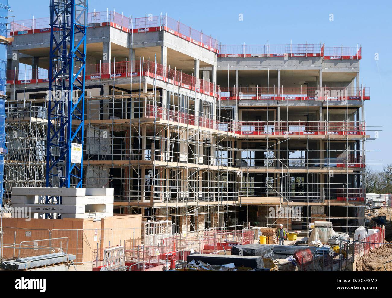 Costruttori al lavoro in un cantiere del Regno Unito a Londra Foto Stock