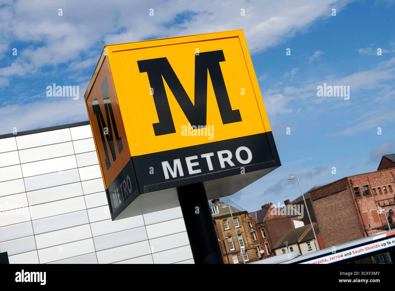 South Shields, Bus and Metro Passenger Transport Interchange, Tyneside, Inghilterra nord-orientale, Regno Unito Foto Stock