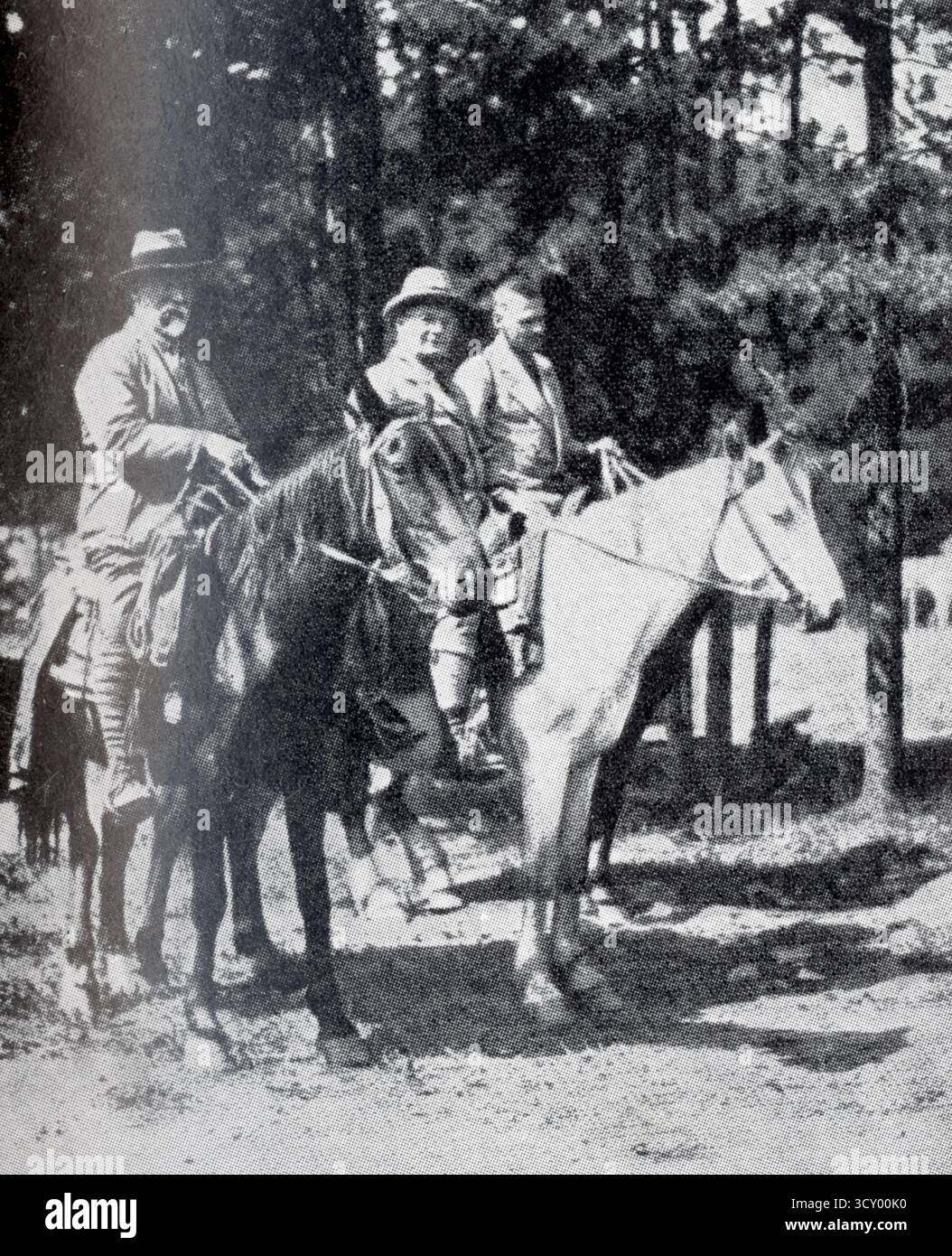 A.O. Wheeler, L.S. Amery e B. Meredith nelle Montagne Rocciose, Canada, intorno al 1929. Da una foto non attribuita pubblicata nel 1946 in un volume dell'autobiografia della RT. L.S. Amery (dalla grande Guerra fino al periodo tra le due guerre fino al 1939). Foto Stock