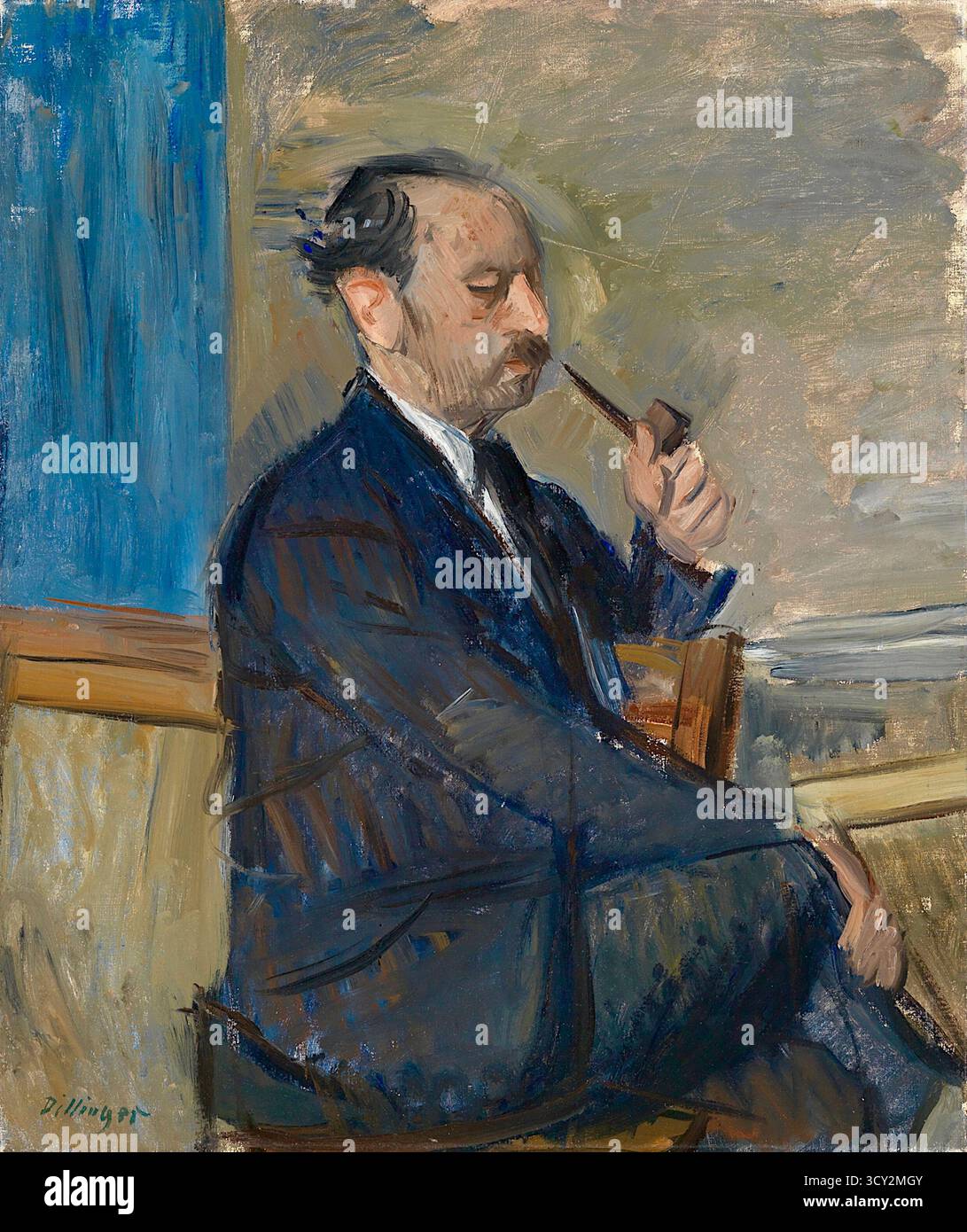 Karl Dillinger - Ritratto del pittore Gustav Wolf (c. 1925-1930) Foto Stock