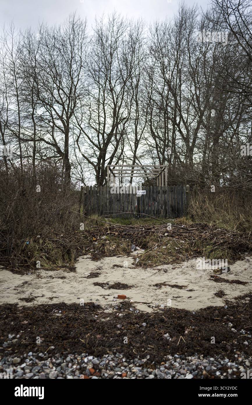 DEU Germany Flensburg Una proprietà privata sulla spiaggia di Holnis Foto Stock