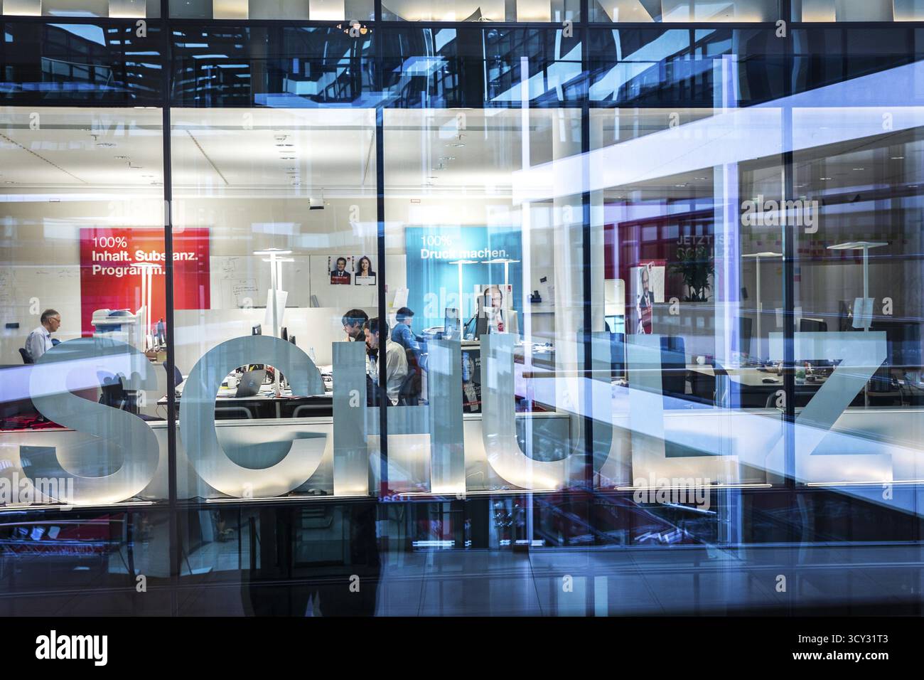 DEU Germania Germania Berlino Visualizza nell'ufficio della campagna elettorale del Cancelliere SPD Martin Schulz nella Casa Willy Brandt Foto Stock