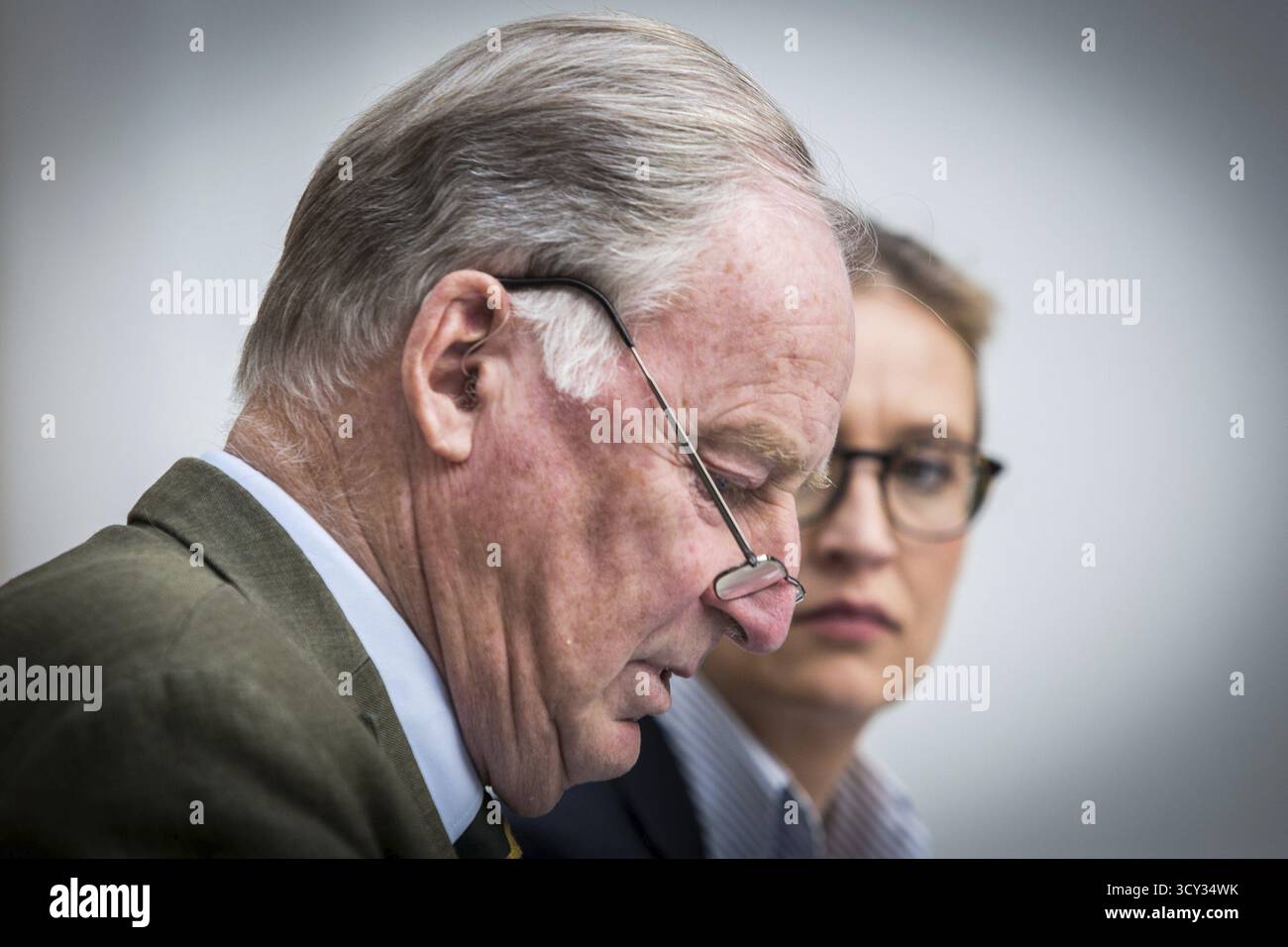 DEU Germania Germania Berlino conferenza stampa AFD sulla politica ambientale con Alexander Gauland e Alice Weidel Foto Stock