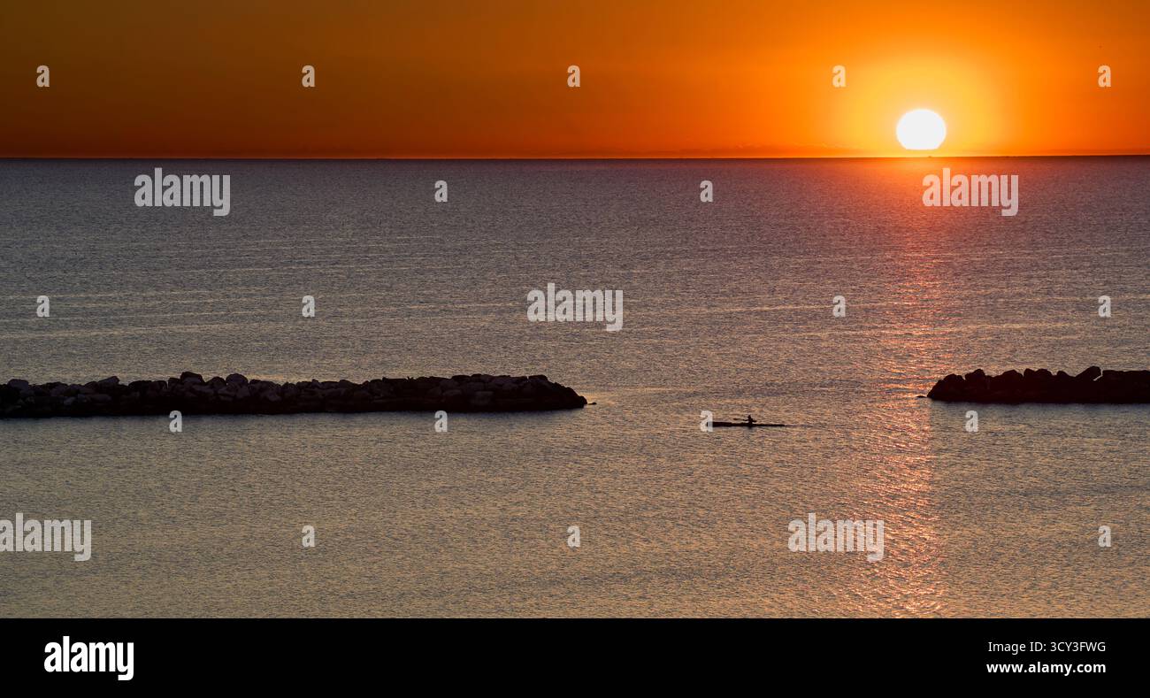 Mare sulla Riviera Romagnola, Cesenatico, Italia Foto Stock