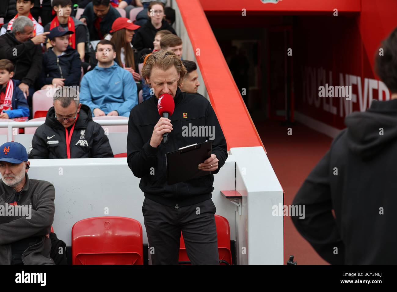 Speaker dello stadio al Liverpool FC Legends vs Chelsea Legends di Anfield Foto Stock