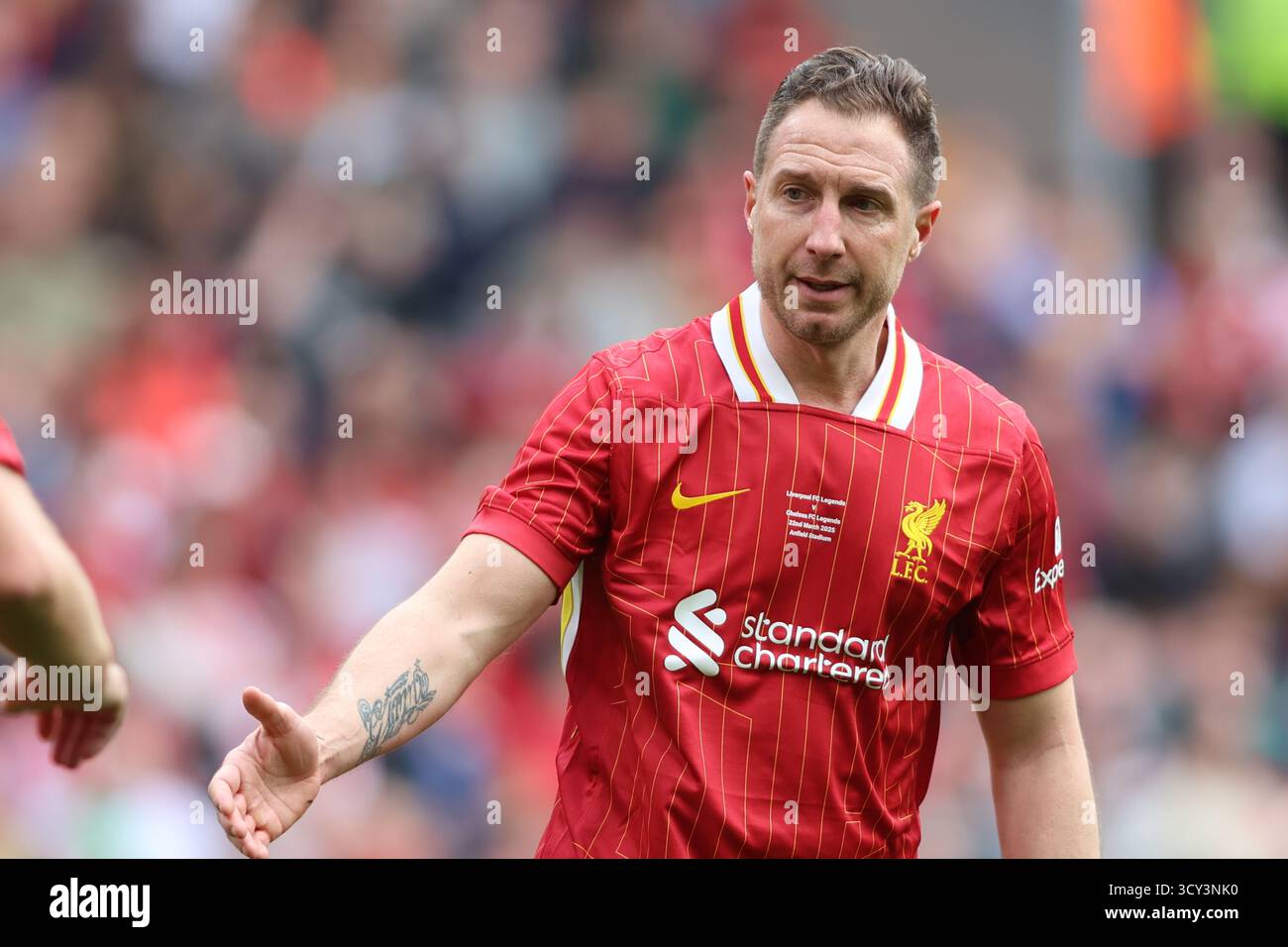 Gergory Vignal durante il match Liverpool FC Legends vs Chelsea Legends ad Anfield Foto Stock