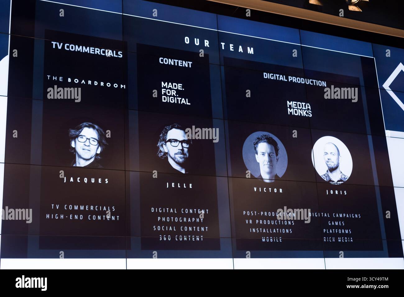 Mosca, Russia - 02 settembre 2016 - Panoramica del nostro team: Spot televisivi, contenuti digitali e profili di produzione. Foto Stock