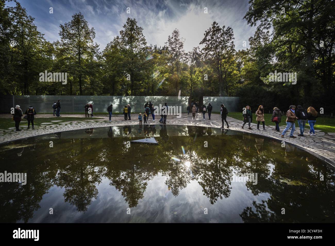 DEU Germania Germania Berlino il memoriale degli assassinati Sinti e rom durante l'era nazionalsocialista a Tiergarten Foto Stock